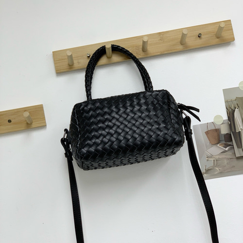 本革 編み込みミニボストンバッグ レディース ショルダーバッグ