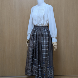 SOLD 着物リメイク ロングベスト 大島紬 M〜L ベスト さらあお 通販