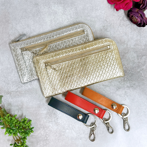 【送料無料】ウォレット＆キーホルダー　クリスマスギフトにもおすすめ　想いを届けるレザーギフトセット　選べるカラー 1枚目の画像