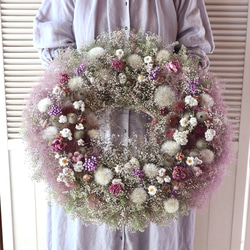 70cm) ＊特大＊秋を感じるアンティークスワッグ/ドライフラワー