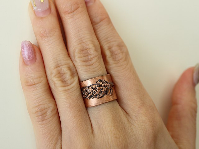 ボタニカルリング＊ワイドリング＊エレクトロフォーミング＊E-10