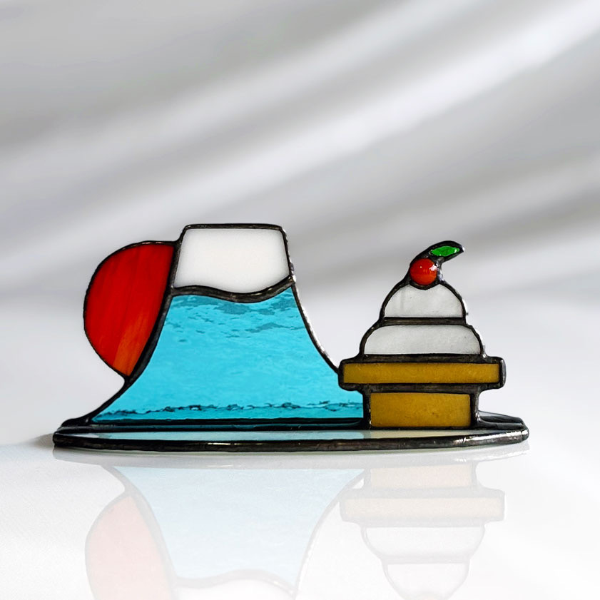 富士山と鏡餅のお正月飾り　〜ステンドグラス〜