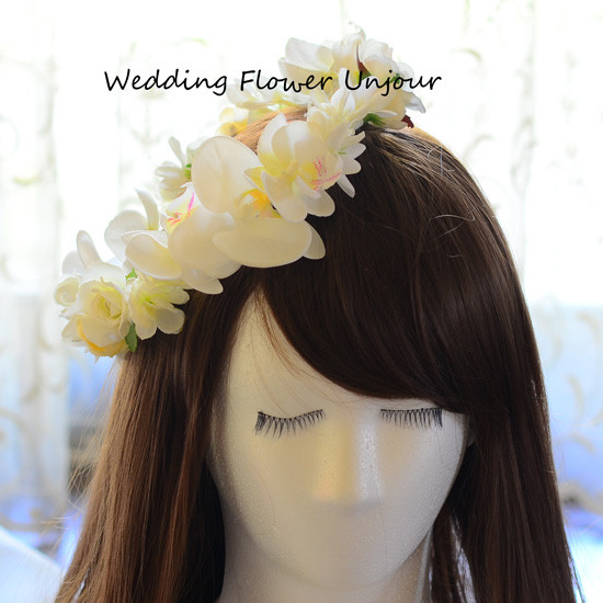 花冠　コチョウラン　白　ウェディング　ベビー・キッズ