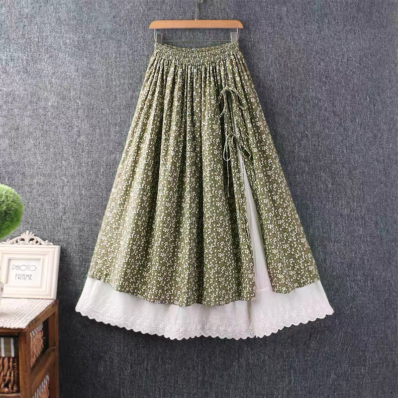 春、秋、スカート、ポケットつき、かわいいスカート