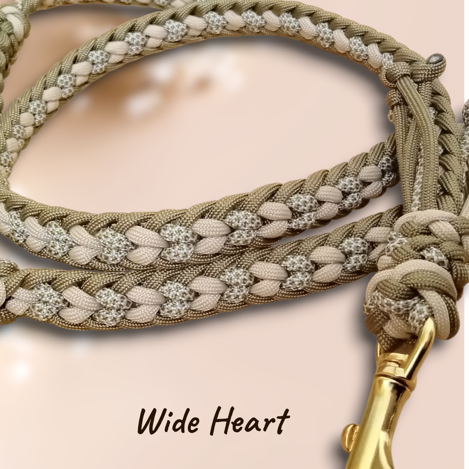 【受注製作】【オーダー見本作品】パラコード　ＷＩＤＥハートカフェリード／中型犬に