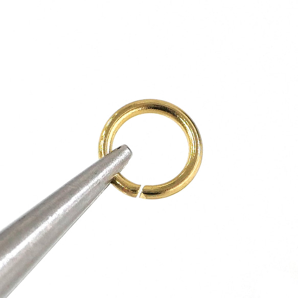ess110-5 [約50個] 18KGP開口環，線徑：約1.0mm，外徑：約8mm，醫用級316L不鏽鋼 第3張的照片