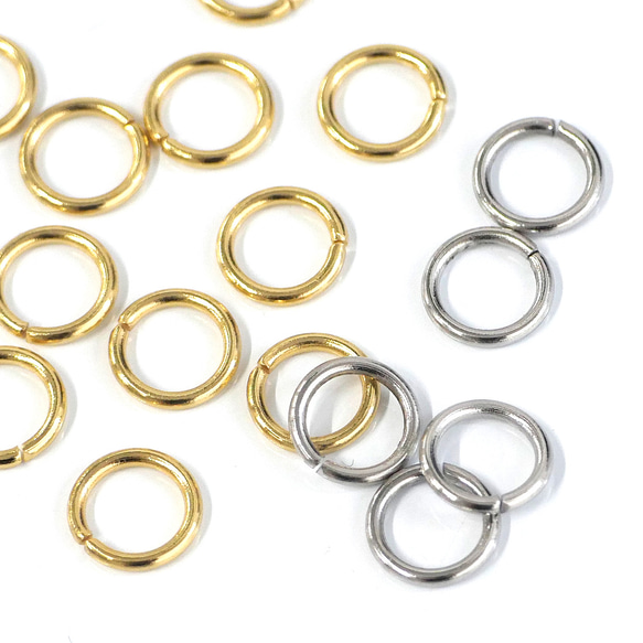 ess110-5 [約50個] 18KGP開口環，線徑：約1.0mm，外徑：約8mm，醫用級316L不鏽鋼 第4張的照片