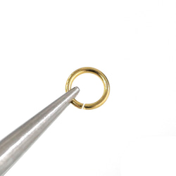 ess110-4 [約50個] 18KGP開口環，線徑：約1.0mm，外徑：約7mm，醫用級316L不鏽鋼 第3張的照片