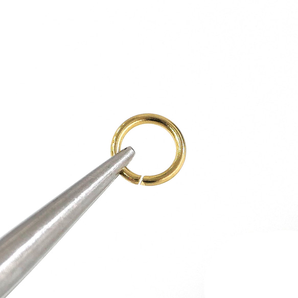 ess110-4 [約50個] 18KGP開口環，線徑：約1.0mm，外徑：約7mm，醫用級316L不鏽鋼 第3張的照片