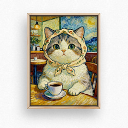 絵画 。壁掛け絵☆【そよ風が吹いてきて、窓の前の花がきれいでグラス