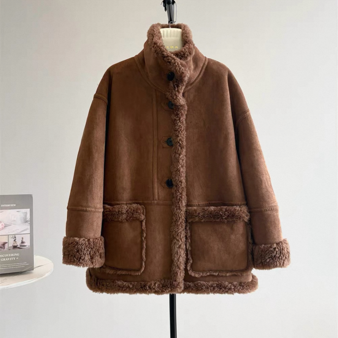 2色羊毛（ウール）コート、防寒対策、保温力高い大人の冬コート、羊毛（ウール）100%、冬支度新作