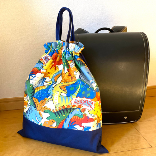 体操服袋 大きめ 持ち手付き 体操服入れ お着替え袋 巾着袋 巾着 入園