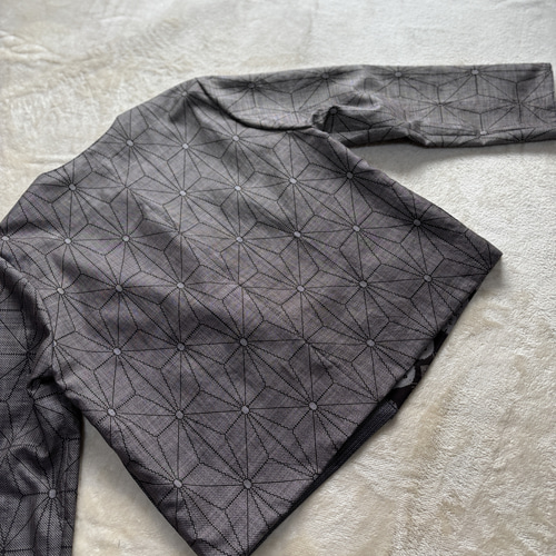 アンティーク大島紬のパッチワークジャケット リバーシブル 茶割り込み