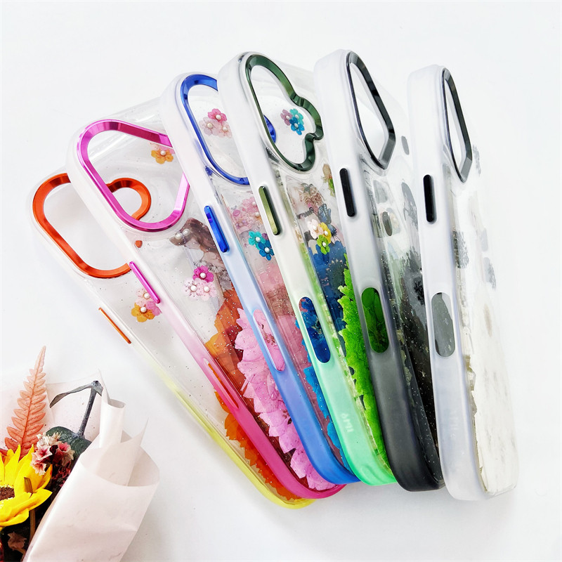 千鳥草、押し花ケース、iphoneケース、iphone17、iphone16 、iphone15、グラデーション