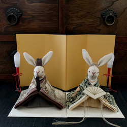 古布でつくったうさぎ雛(雛祭り お雛様 雛人形 ひな人形) その他人形