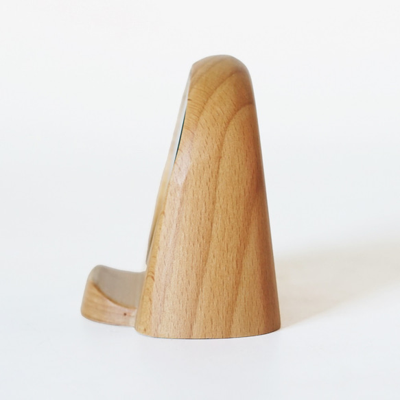 鏡の妖精 ボーちゃん ミラー付スマホスタンド 卓上 ミニ 木製 TOSMU 7枚目の画像