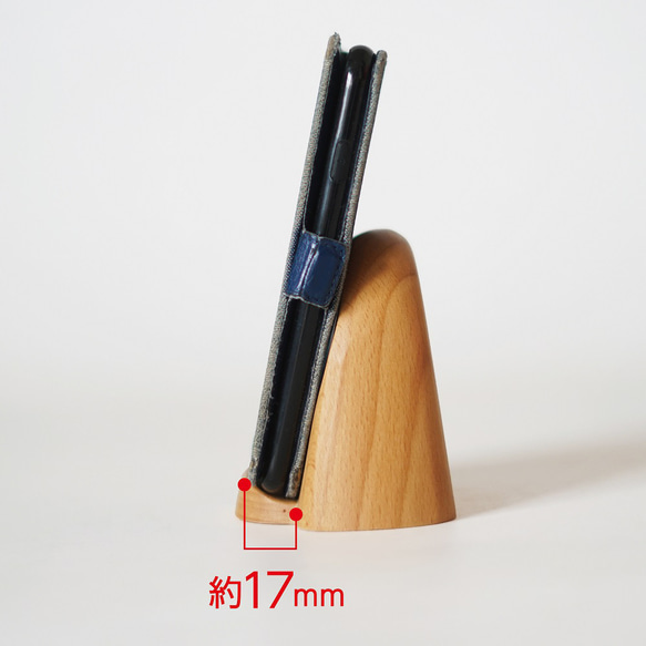 鏡の妖精 ボーちゃん ミラー付スマホスタンド 卓上 ミニ 木製 TOSMU 9枚目の画像