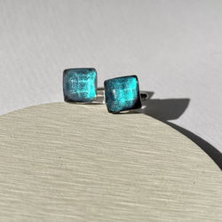 アクアリオンストーン鉱石カフス☆ / 海   / レジン / ファンタジー / メンズ / 父の日 4枚目の画像