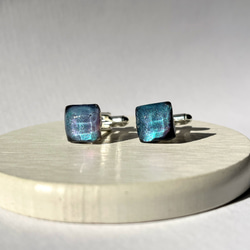 アクアリオンストーン鉱石カフス☆ / 海   / レジン / ファンタジー / メンズ / 父の日 3枚目の画像