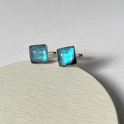 アクアリオンストーン鉱石カフス☆ / 海   / レジン / ファンタジー / メンズ / 父の日 9枚目の画像