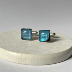 アクアリオンストーン鉱石カフス☆ / 海   / レジン / ファンタジー / メンズ / 父の日 8枚目の画像