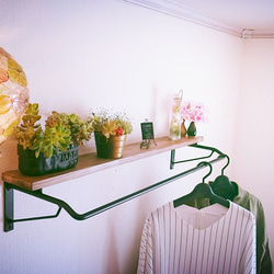 アイアン壁掛けハンガーラック・エキスパンドメタル棚・飾り棚 壁掛け