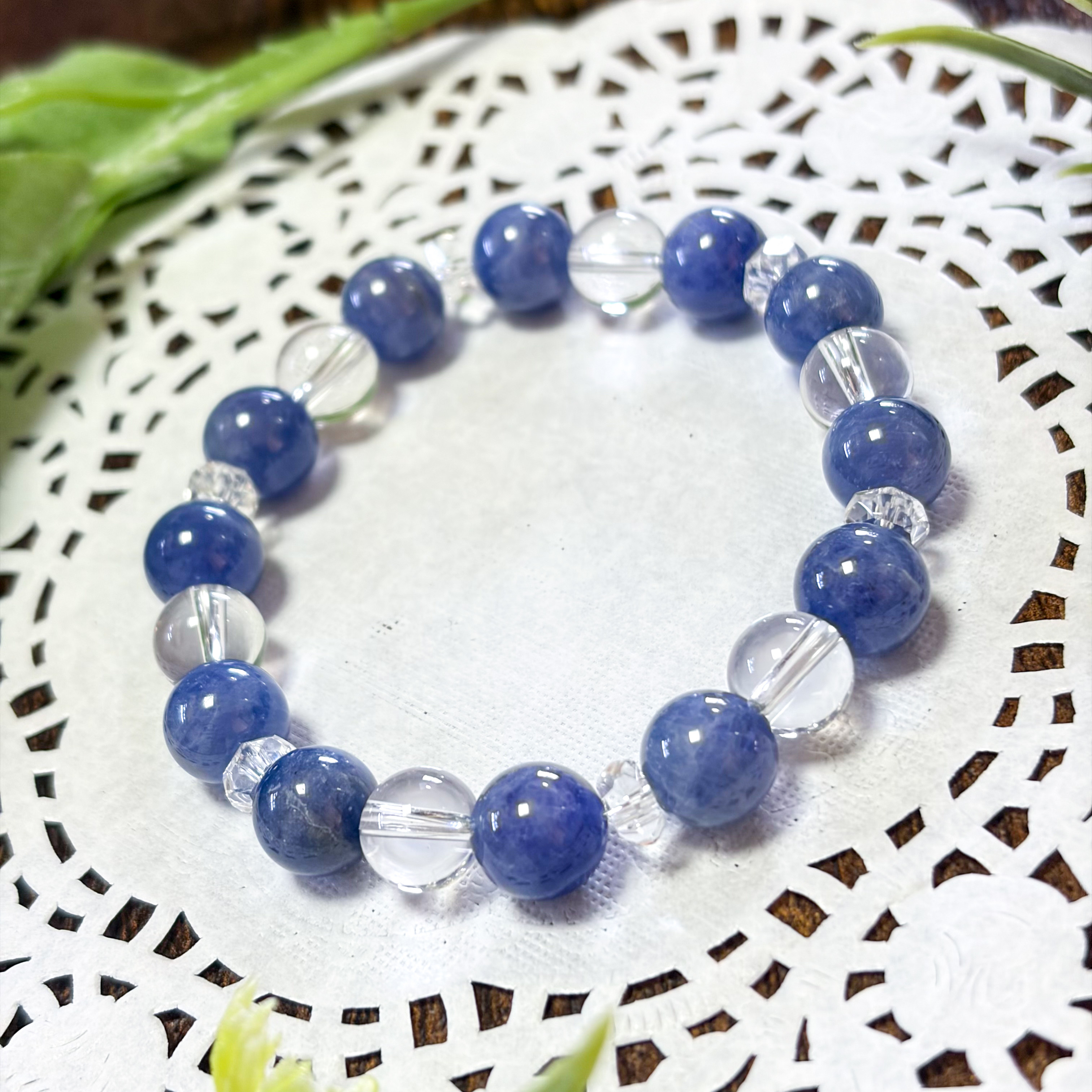 タンザナイト・水晶の天然石ブレスレット