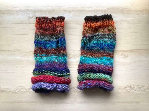 NORO＊ハンドウォーマー　野呂英作　手編み　穴有り　#16 2枚目の画像