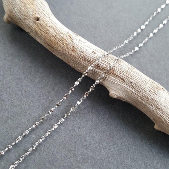 [71cm + 65cm] サージカルステンレス キラキラ デザインチェーン ニッケルフリー 金属アレルギー対応 5枚目の画像