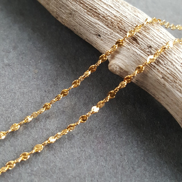 [71cm + 65cm] サージカルステンレス キラキラ デザインチェーン ニッケルフリー 金属アレルギー対応 1枚目の画像