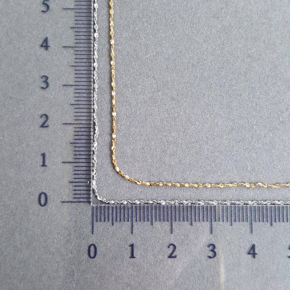 [71cm + 65cm] サージカルステンレス キラキラ デザインチェーン ニッケルフリー 金属アレルギー対応 2枚目の画像