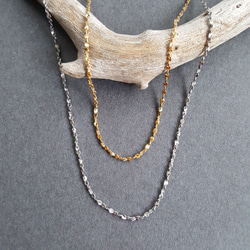 [71cm + 65cm] サージカルステンレス キラキラ デザインチェーン ニッケルフリー 金属アレルギー対応 4枚目の画像