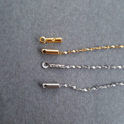 [71cm + 65cm] サージカルステンレス キラキラ デザインチェーン ニッケルフリー 金属アレルギー対応 7枚目の画像