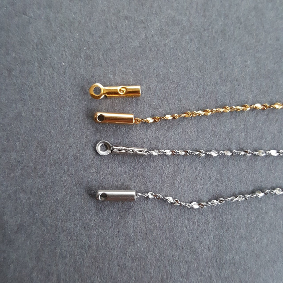 [71cm + 65cm] サージカルステンレス キラキラ デザインチェーン ニッケルフリー 金属アレルギー対応 7枚目の画像