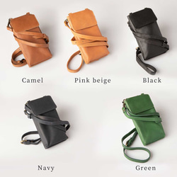 【限量特價】真皮智慧型手機單肩包/錢包/收納包 Lilina Sacoche，海軍藍，HAW024 第14張的照片