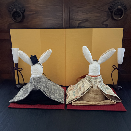 雛人形 | うさぎのお雛様 アンティーク着物の雛飾り ひな人形・雛飾り