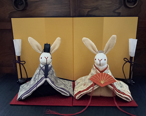 雛人形 | うさぎのお雛様 アンティーク着物の雛飾り ひな人形・雛飾り