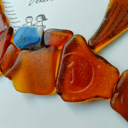 シーグラスアート　（大）馬　午年　太陽　初日の出　正月　壁掛け　コラージュ　イラスト　アート 3枚目の画像