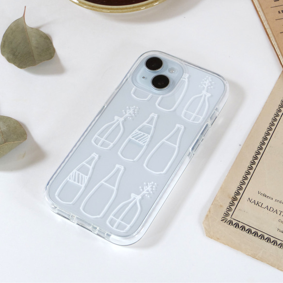 スマホケース iPhone17 北欧 クッションバンパー 【ヒュッゲな時間】透明 クリア 手描き 大人可愛い シンプル 9枚目の画像
