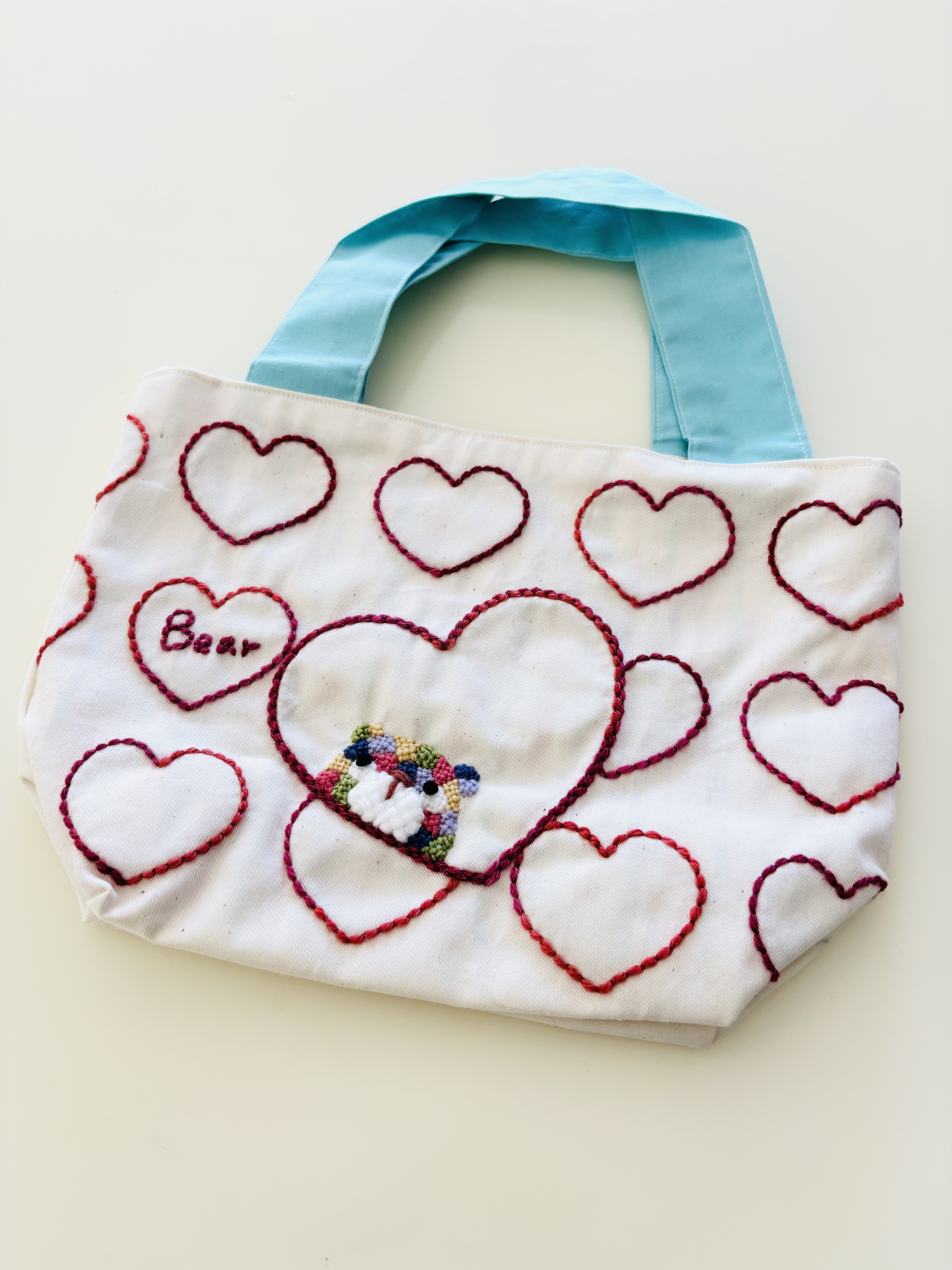 モザイクダーニングのハート柄ミニトート✧ ʕ๑•ɷ•๑ʔ