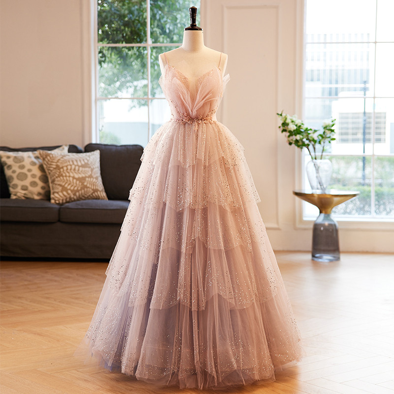 綺麗 ピンク ノースリーブ パーティードレス 結婚式 花嫁 誕生日 成人式 二次会 前撮り 披露宴 08469