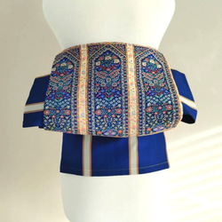 セール＊可憐な華紋 振袖用祝い帯 作り帯付け帯 胴巻き〜90cm シルク