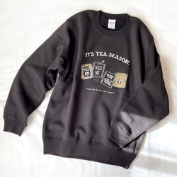 【預計12月下旬出貨】茶包圖案抓絨衛衣（煙黑色）| 長袖 第4張的照片