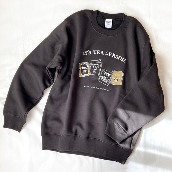 【預計12月下旬出貨】茶包圖案抓絨衛衣（煙黑色）| 長袖 第4張的照片
