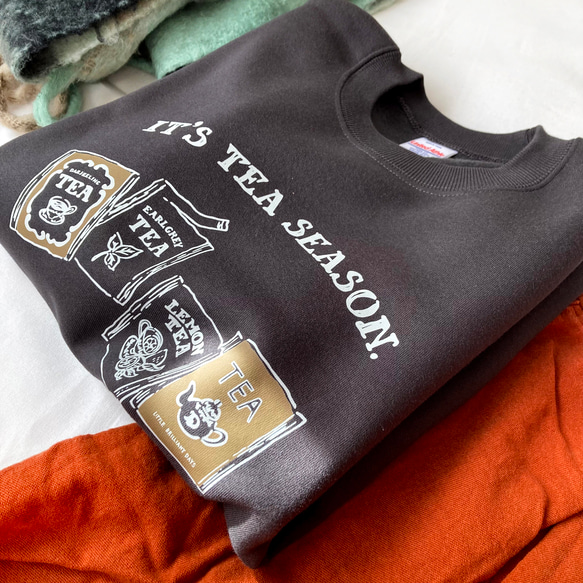 【預計12月下旬出貨】茶包圖案抓絨衛衣（煙黑色）| 長袖 第5張的照片