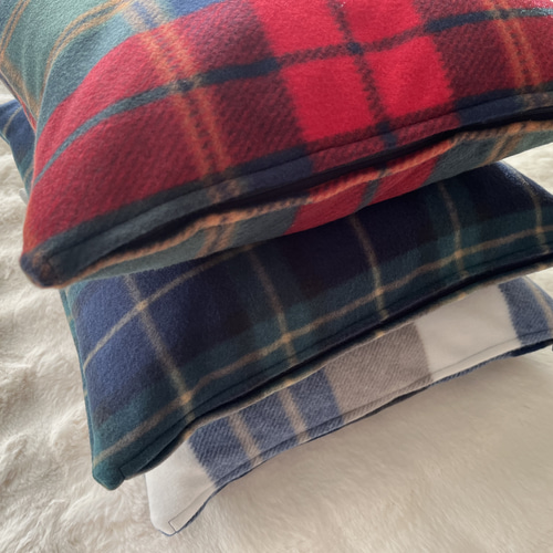 あったかふわふわ⭐︎タータンチェッククッションカバー♪ クッション