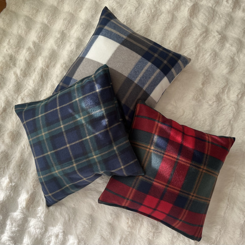 あったかふわふわ⭐︎タータンチェッククッションカバー♪ クッション