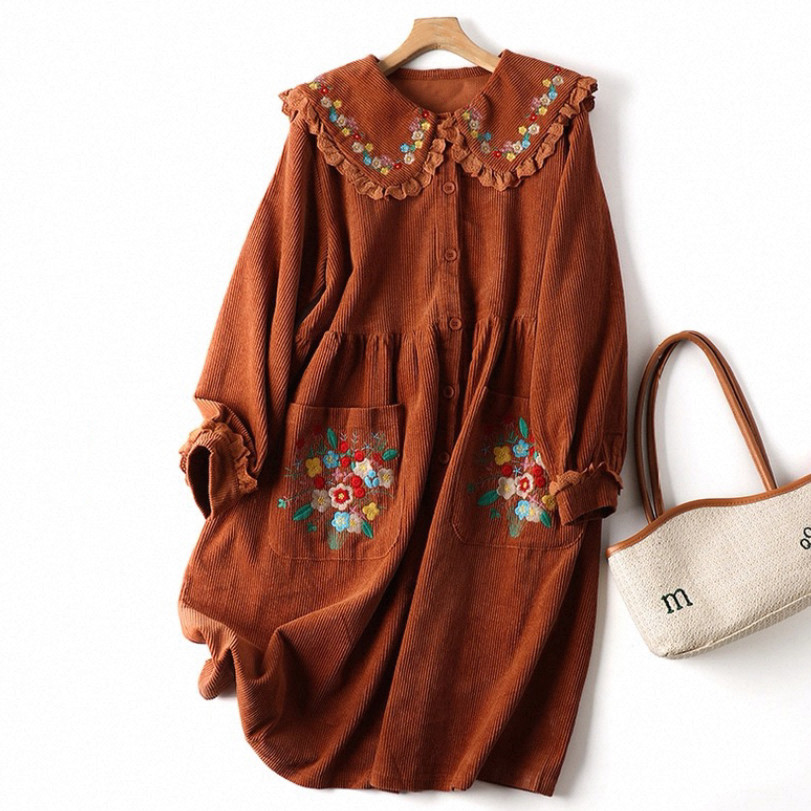 ワンピース*コーデュロイワンピース*レディースファッション*春秋*冬