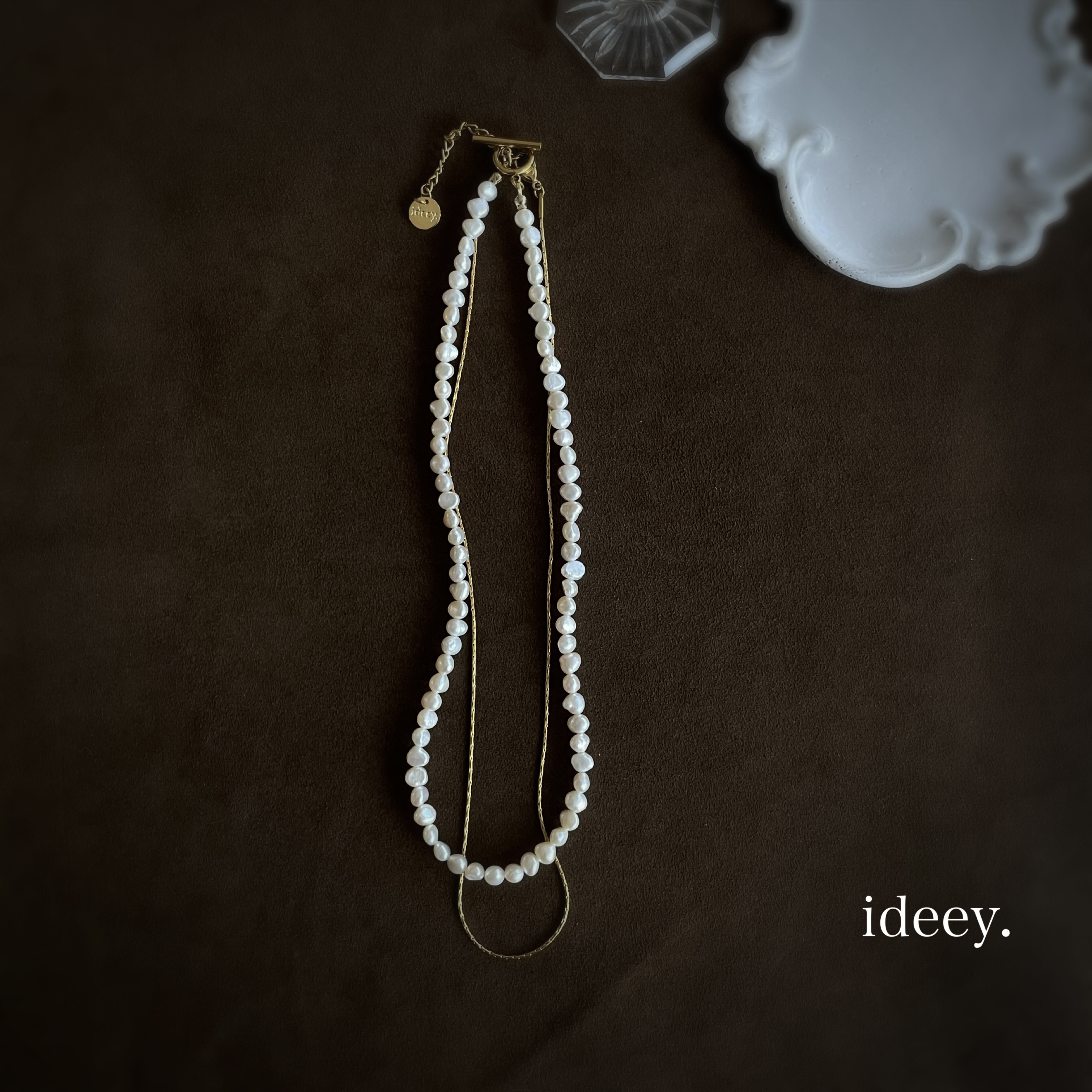 バロックパール&シンプルチェーンネックレス〈565〉