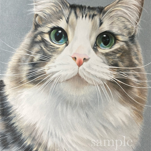 A5サイズ 手描き似顔絵 色鉛筆画 大切なペットちゃんの絵を心を込めて